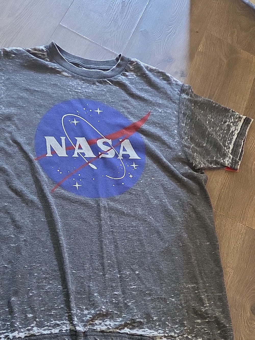 Fifth Sun Heather Gray Crewneck Tee with Faded NASA Logo